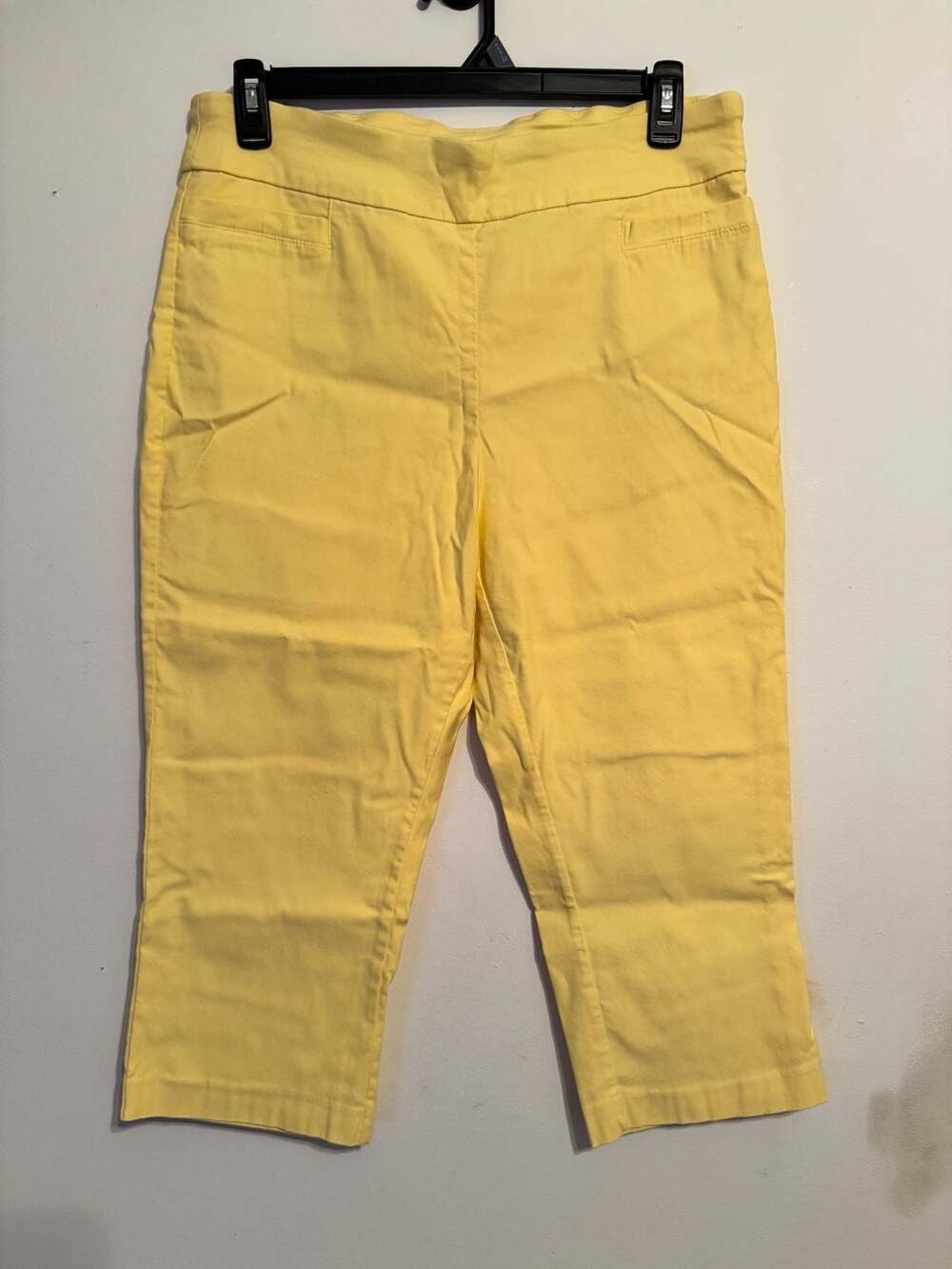 Kim Rogers Tummy Control Yellow Capri Pants Size 16